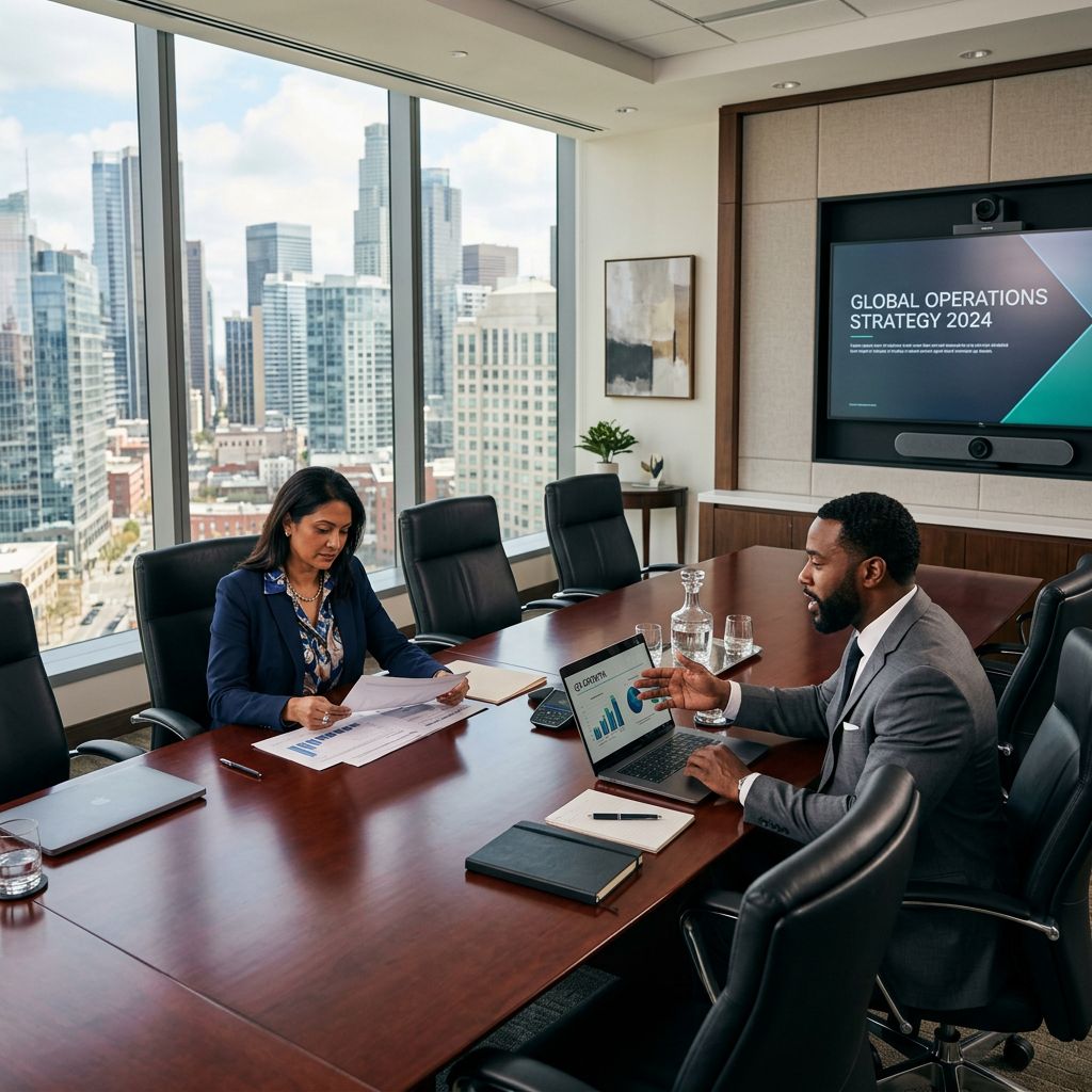 Executive meeting room overlooking the city