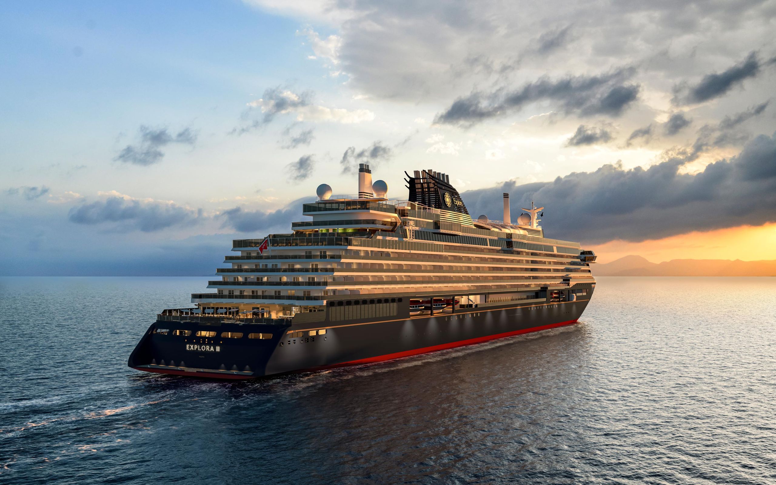 Cruise liner at sea
